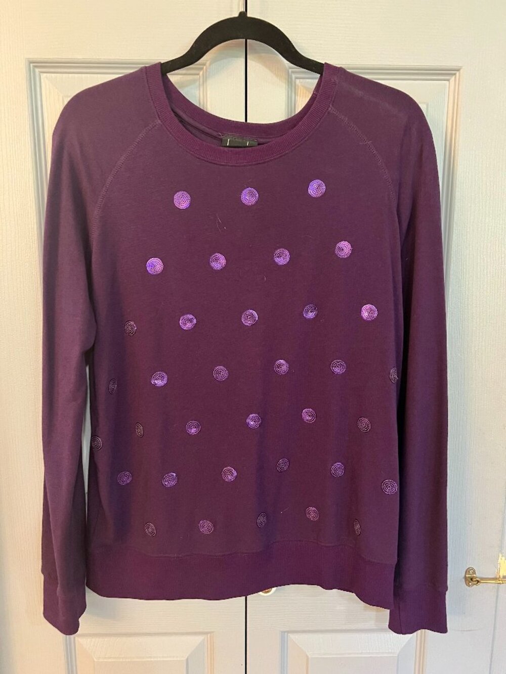 Purple Sweater W/Sequins Assents by Kersh.   Large